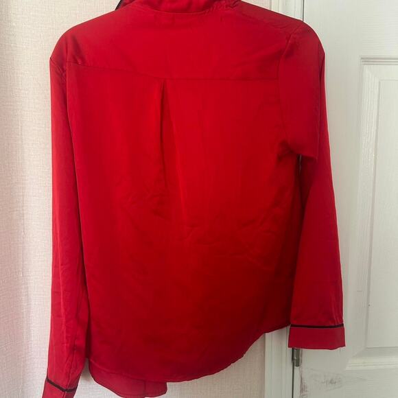 Red satin pajama top - Picture 6 of 6